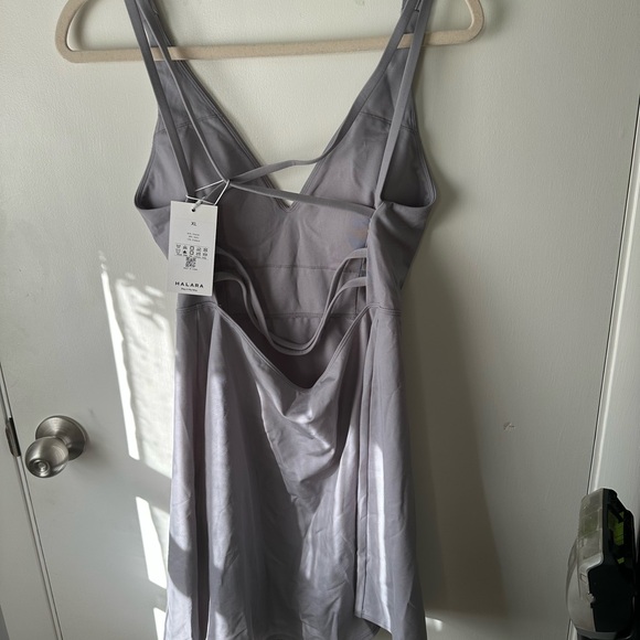 HALARA Elegant Gray Mini Dress - Picture 2 of 3